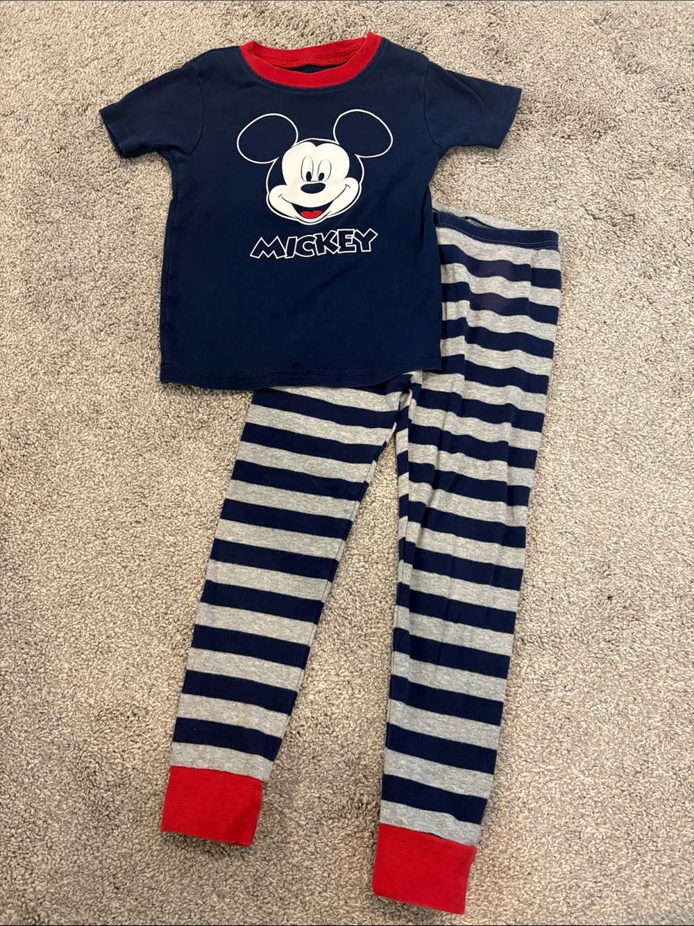 Disney toddler boy Mickey Navy & Red Kids Pajama Set 3T/4T